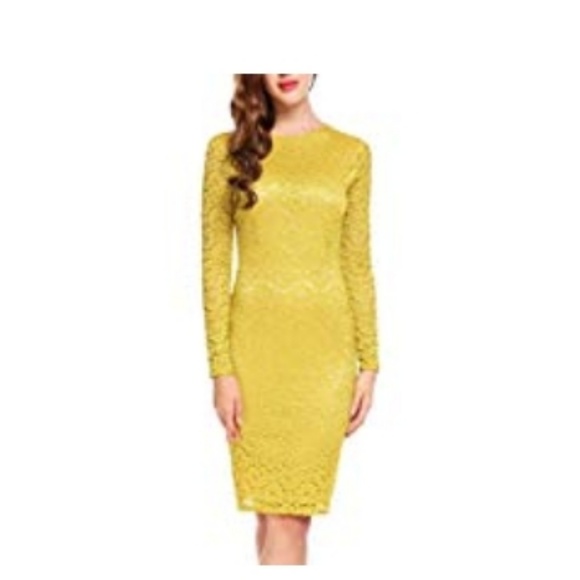 Acevog Dresses & Skirts - Yellow Lace Dress